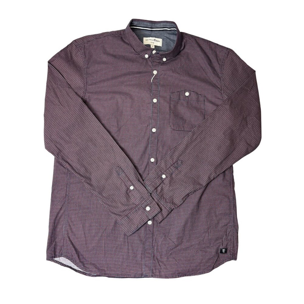 Tom Tailor Men’s Blue & Red Button-Down Shirt – XL